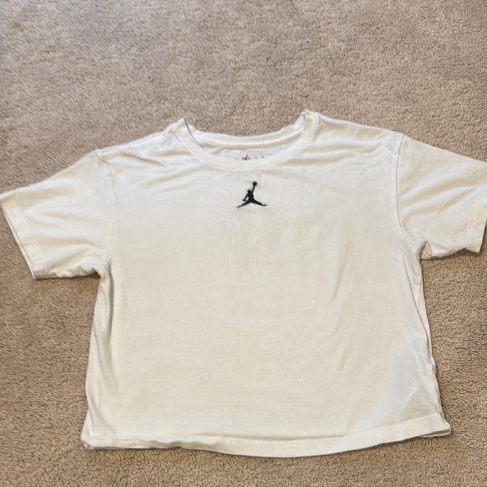 Jordan White Short Sleeve Tee Minimalist Design